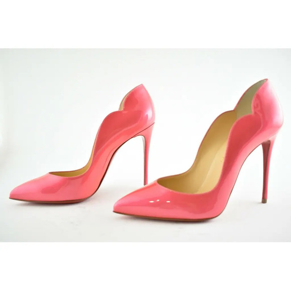 Christian Louboutin Hot Chick 100 Patent Fluo Metal Florida Pink Heel Pump 39.5 - Picture 9 of 12